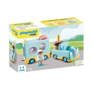 PLAYMOBIL 1.2.3 71325 Camión de Donut con función de apilado y clasificación para Que los niños pequeños descubran Las Funciones básicas, Juguete para niños a Partir de 12 Meses
